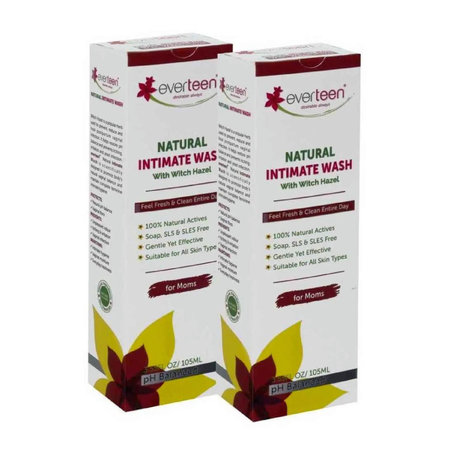 everteen Witch Hazel Intimate Wash for Postpartum in Moms - 2x105ml Pack