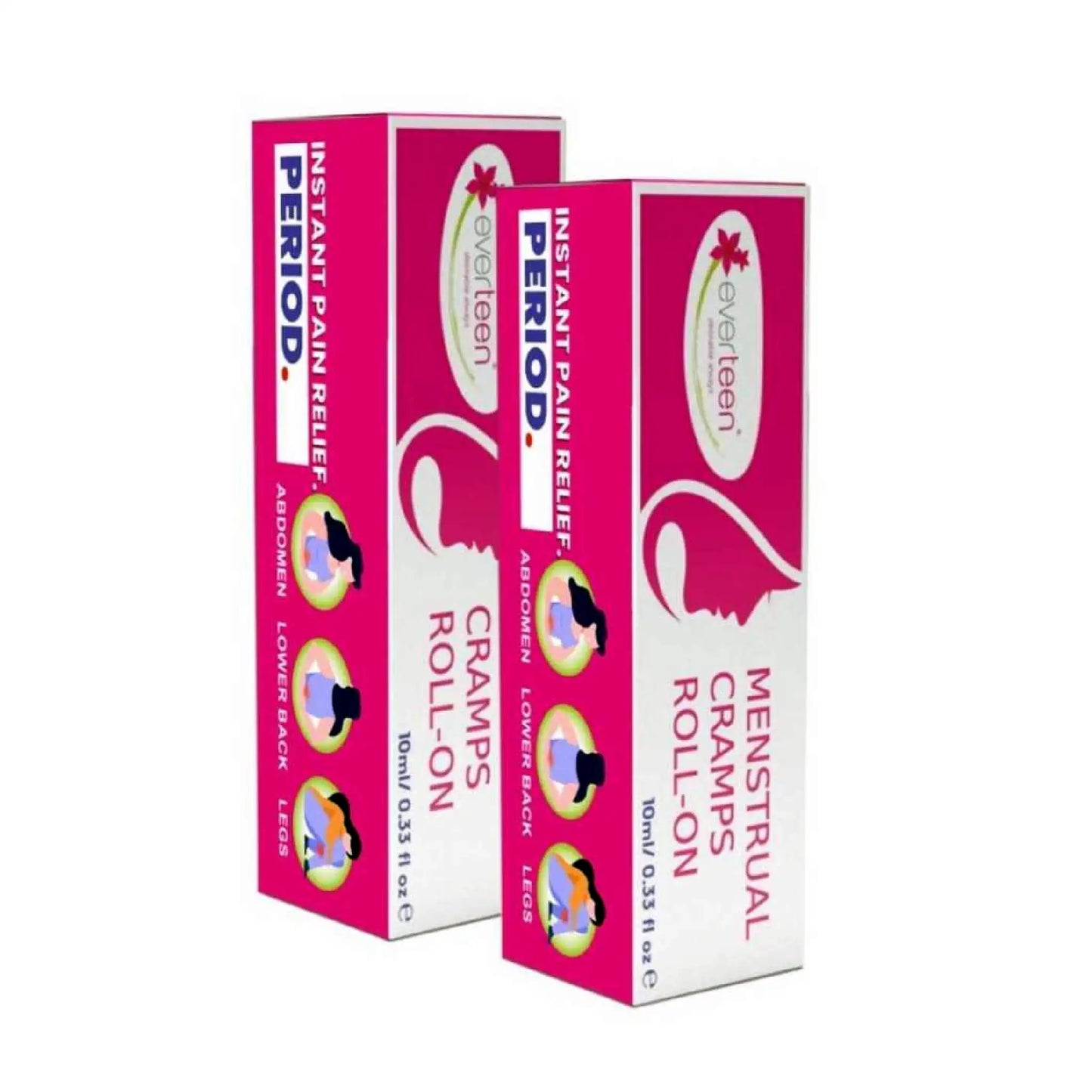 everteen Menstrual Cramps Roll-On For Instant Period Comfort - 2x10ml Pack