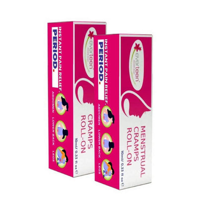 everteen Menstrual Cramps Roll-On For Instant Period Comfort - 2x10ml Pack