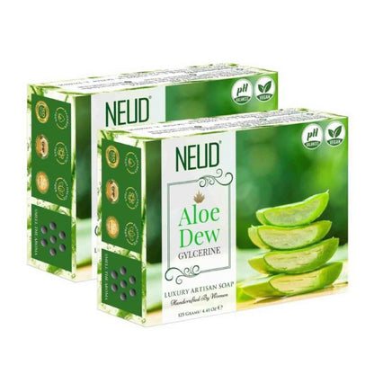 NEUD Aloe Dew Glycerine Luxury Handmade Soap 2x125g - Artisan, pH-Balanced, Vegan