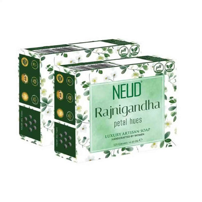 NEUD Rajnigandha Petal Hues Luxury Handmade Soap With Tuberose 2x125g - Artisan, pH Balanced, Vegan