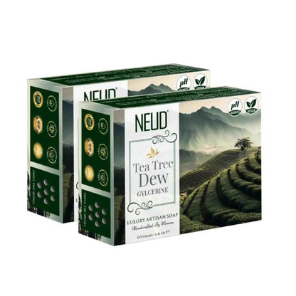 NEUD Tea Tree Dew Glycerine Luxury Artisan Handmade Soap - 2x125g Pack