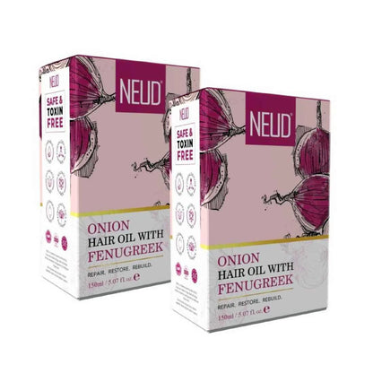 NEUD Premium Onion Hair Oil with Fenugreek - 2 Packs, 150ml Each