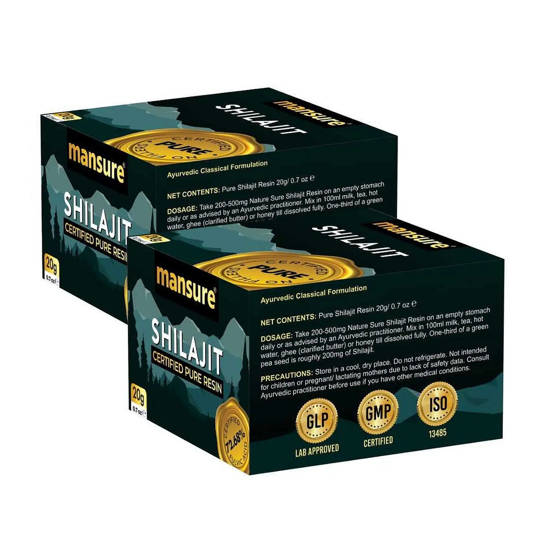 ManSure Shilajit Pure Resin 2x20g – Himalayan Shilajit for Men
