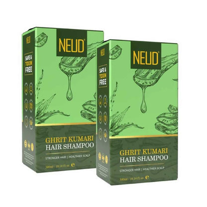 NEUD Aloe Vera Shampoo Ghrit Kumari Hair Cleanser - 2 Packs, 300ml Each