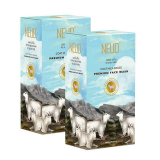 NEUD Goat Milk Face Wash 2x300ml – AHAs, Selenium, Goat Milk for Men and Women