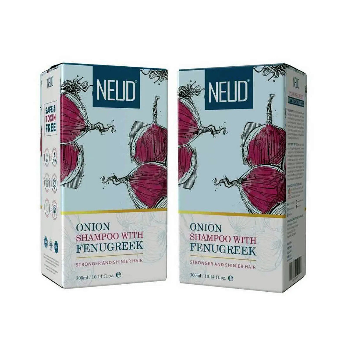 NEUD Onion Hair Shampoo with Fenugreek - 2 Packs, 300ml Each