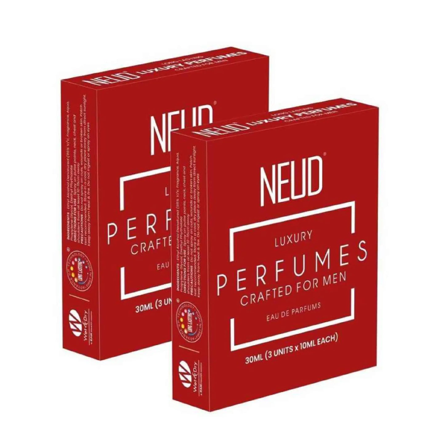 NEUD Luxury Pocket Perfume Gift Set for Men - 2 Sets, 3x10ml Each - Long Lasting Eau de Parfum