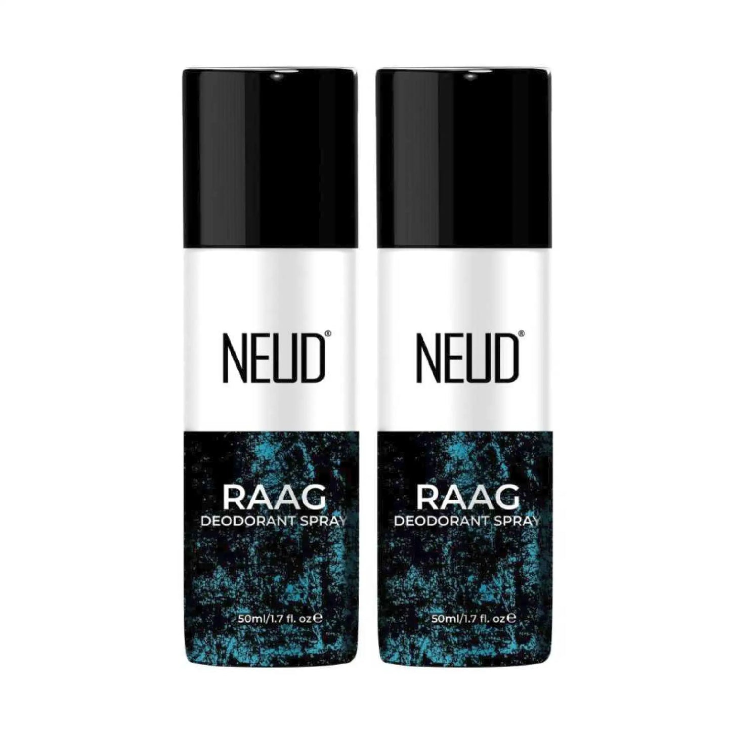 NEUD RAAG Unisex Deodorant Perfumed Body Spray for 24-Hour Odor Protection - 2x50ml Pack 