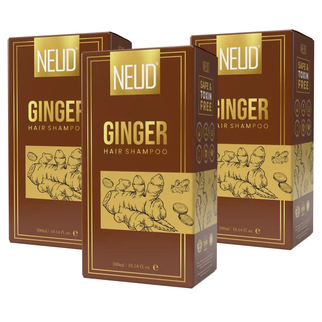 Buy 3 Packs NEUD Ginger Hair Shampoo 300ml for Men and Women - everteen-neud.com
