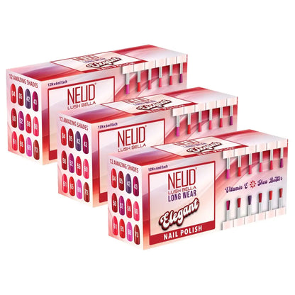 NEUD Lush Bella Nail Polish Kit Enriched With Vitamin E and Shea Butter - 12 Units (6ml Each)