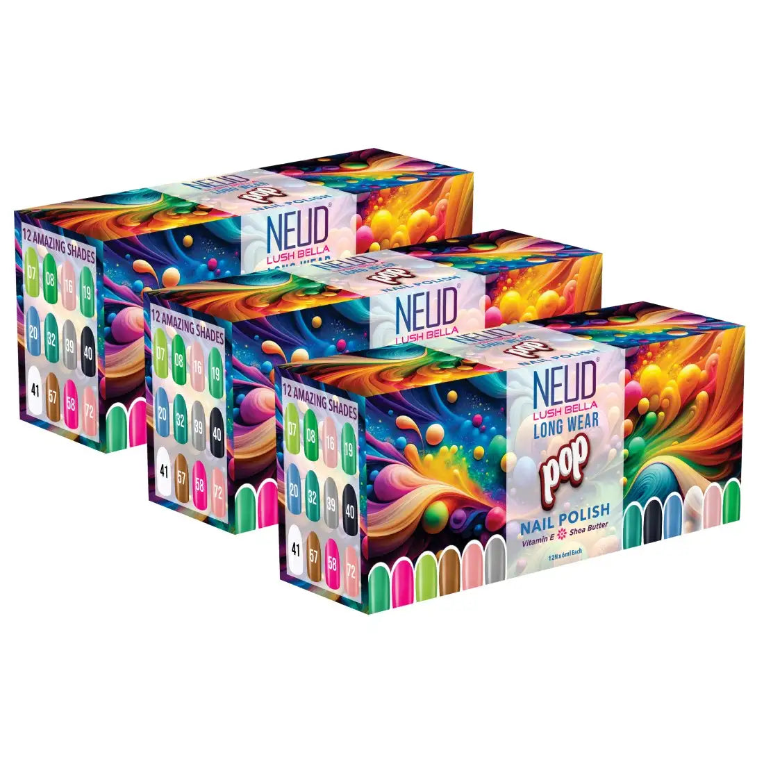 NEUD Lush Bella Nail Polish Kit Enriched With Vitamin E and Shea Butter - 12 Units (6ml Each)