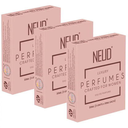 Buy 3 Sets NEUD Luxury Pocket Perfume Gift Set for Women - Long Lasting Eau de Parfum (Fruity, Rose, Musk Fragrance) - 3x10ml - everteen-neud.com