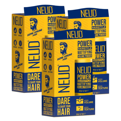 Buy 3 Packs NEUD Power Hairstyle Mattifying Volume Powder Wax 20g  enriched with Aloe Vera and Argan Oil - everteen-neud.com