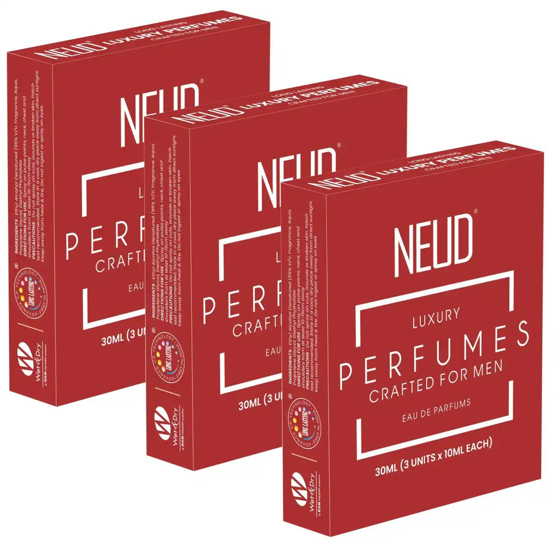 Buy 3 Packs NEUD Luxury Pocket Perfume 3x10ml Gift Set for Men - Long Lasting Eau de Parfum - everteen-neud.com