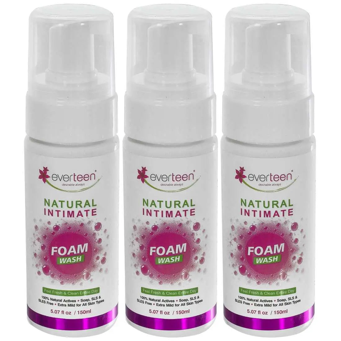 Buy 3 Packs everteen Natural Intimate Foam Wash 150ml for Women - everteen-neud.com