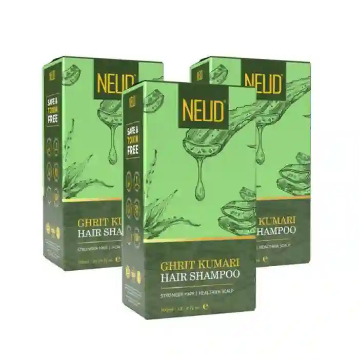 Buy 3 Packs NEUD Aloe Vera Shampoo Ghrit Kumari Hair Cleanser 300ml - everteen-neud.com