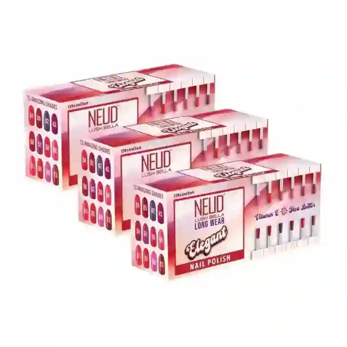 Buy 3 Packs NEUD Lush Bella Elegant Nail Polish - 12x6ml - everteen-neud.com
