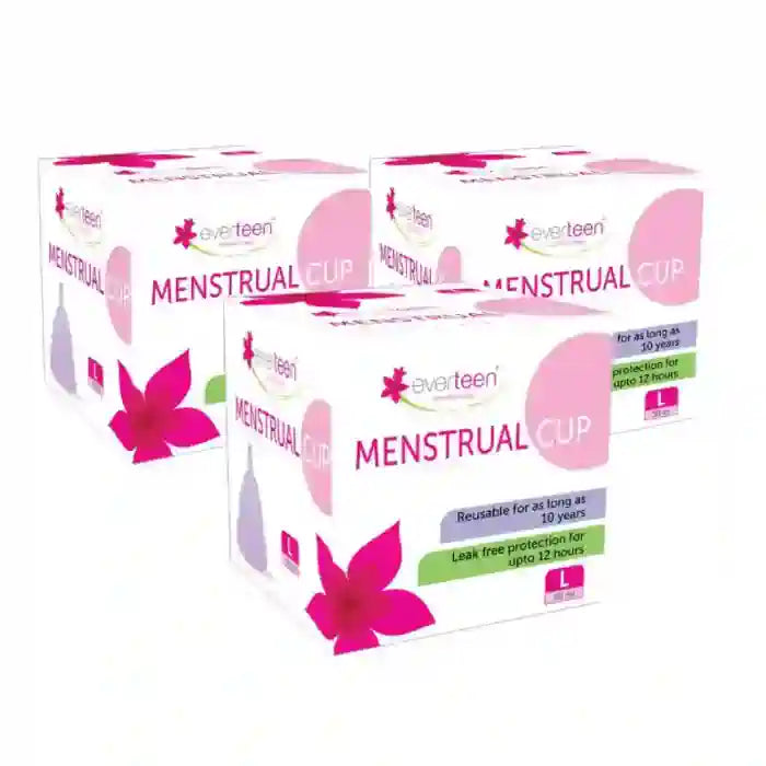 Buy 3 Packs everteen Large Menstrual Cup for Odor-Free, Rash-Free Periods With No Leakage in Women - everteen-neud.com