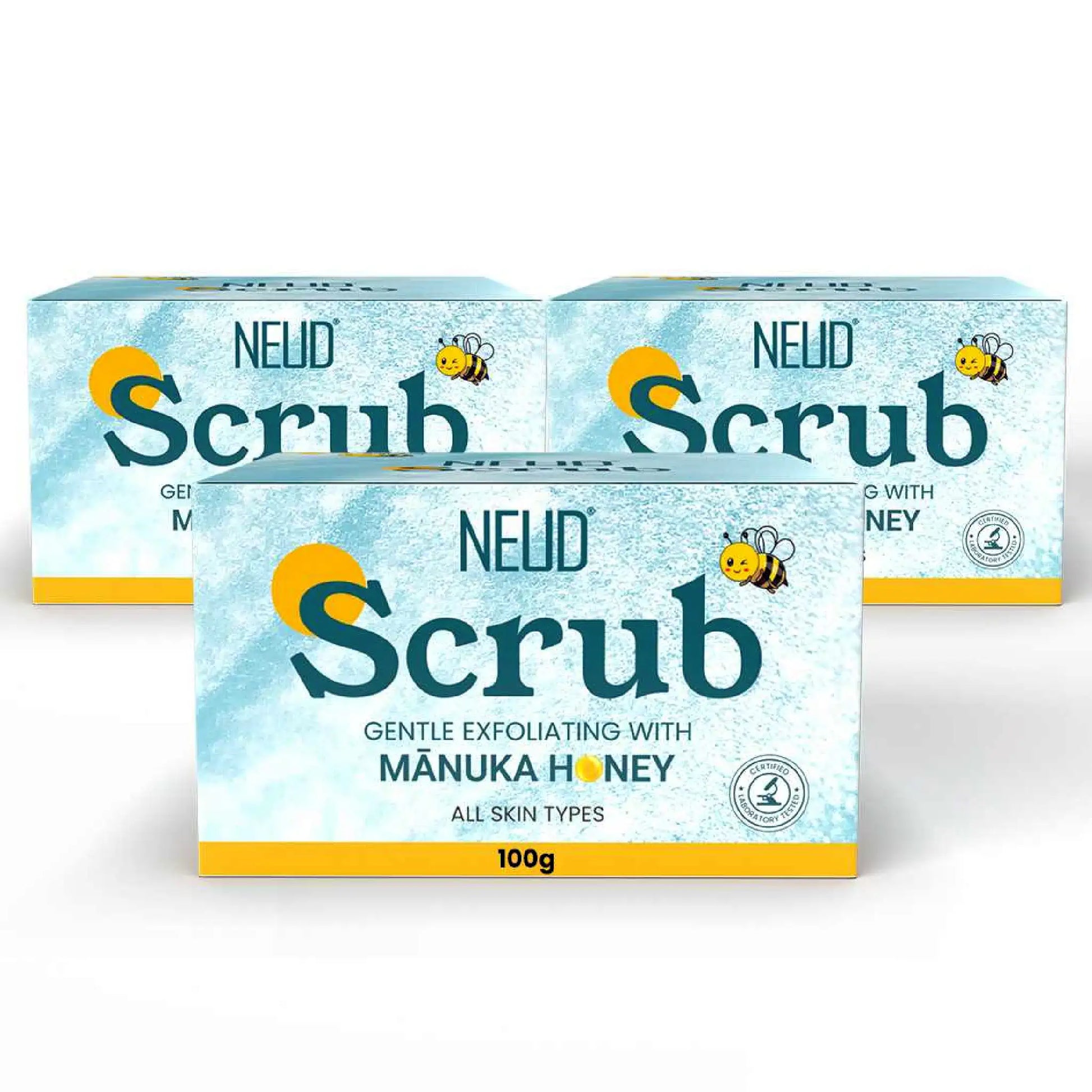 NEUD Manuka Honey Scrub 3x100g – Kojic Acid, Alpha Arbutin and Manuka Honey