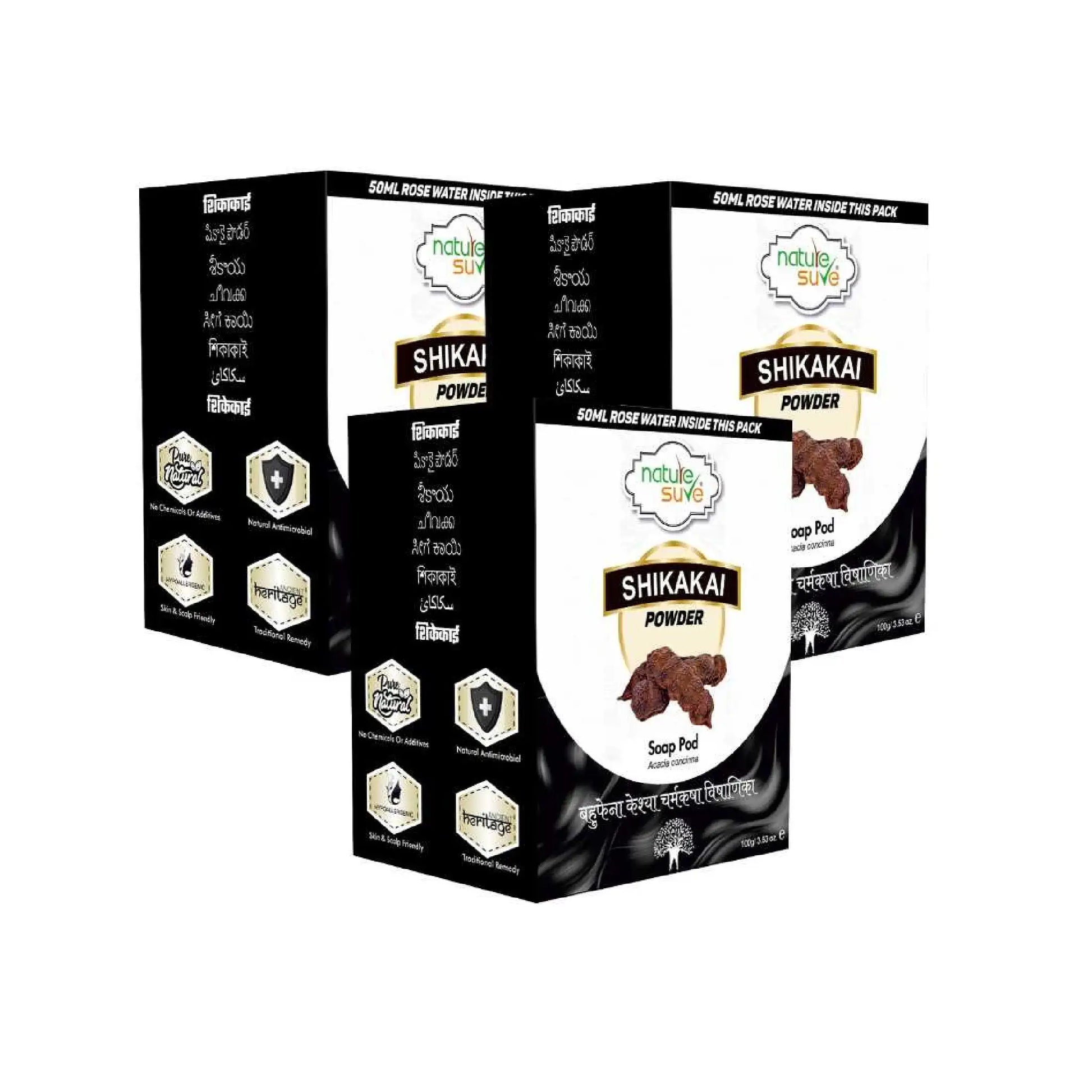 Nature Sure Shikakai Powder - 3x100g Pack