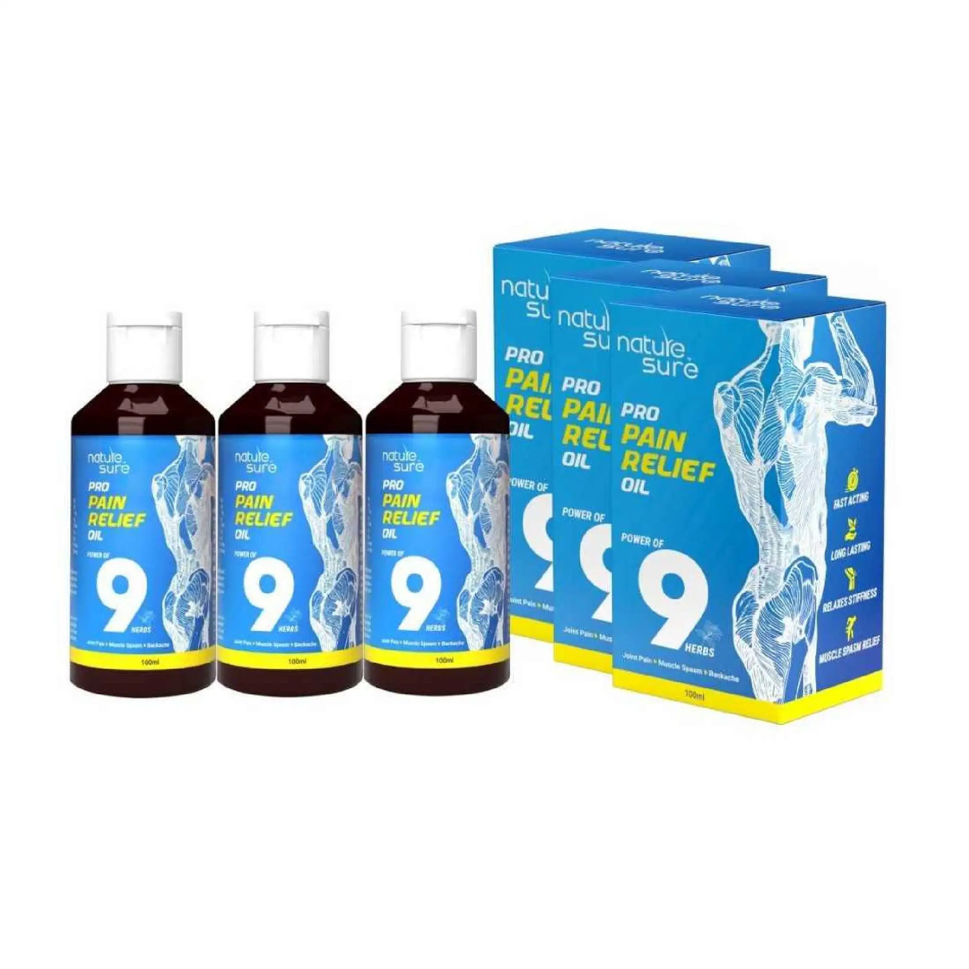 Nature Sure Pro Pain Relief Oil 3x100ml – Ayurvedic Formula for Joint and Muscle Care