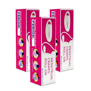 everteen Menstrual Cramps Roll-On 3x10ml – Chamomile, Lavender, Eucalyptus and Peppermint