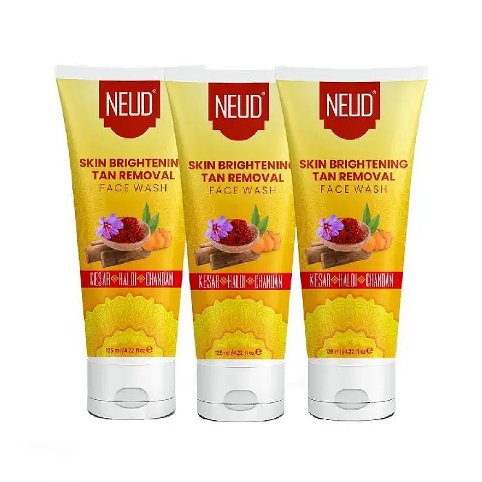 Buy 3 Packs 125ml Each NEUD Skin Brightening Tan Removal Face Cleanser With Kesar Haldi Chandan Directly From Company - everteen-neud.com