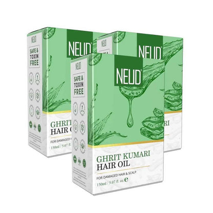 NEUD Ghrit Kumari Aloe Vera Hair Oil for Men and Women - 3 Packs, 150ml Each