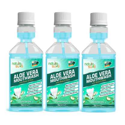 Nature Sure Aloe Vera Mouthwash 3x150ml – Neem, Clove and Aloe Vera Oral Care