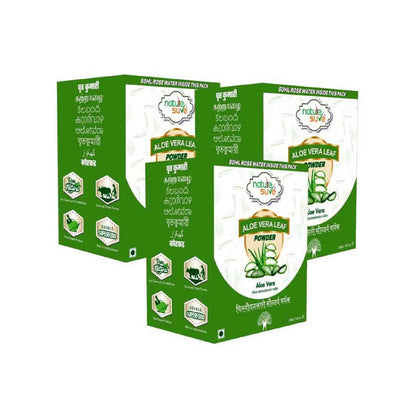 Nature Sure Aloe Vera Powder with Free Rose Water - 3x200g Pack