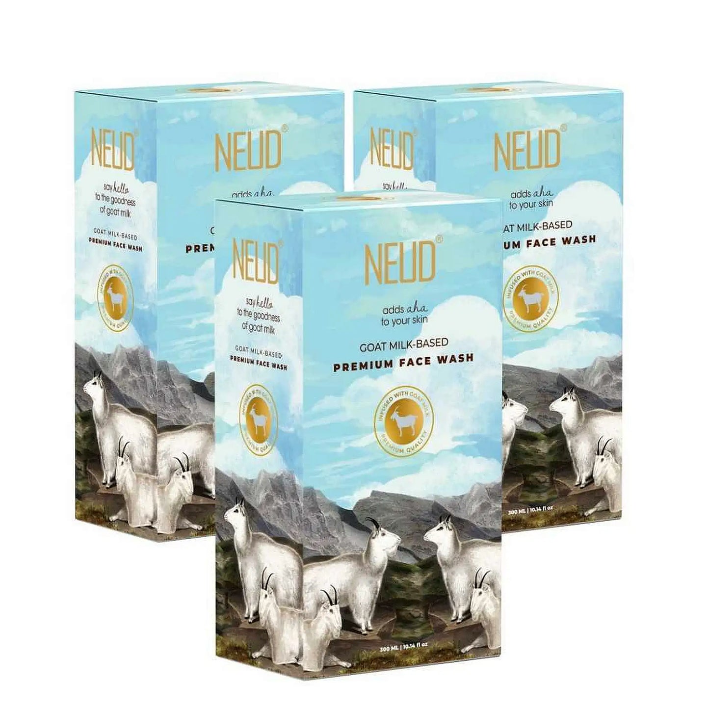 NEUD Goat Milk Face Wash - 3x300ml Pack