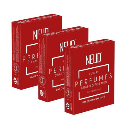 NEUD Luxury Pocket Perfume Gift Set for Men - 3 Sets, 3x10ml Each - Long Lasting Eau de Parfum