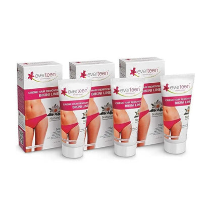 everteen Natural Bikini Line Hair Remover Cream For Women - 3x50g Pack