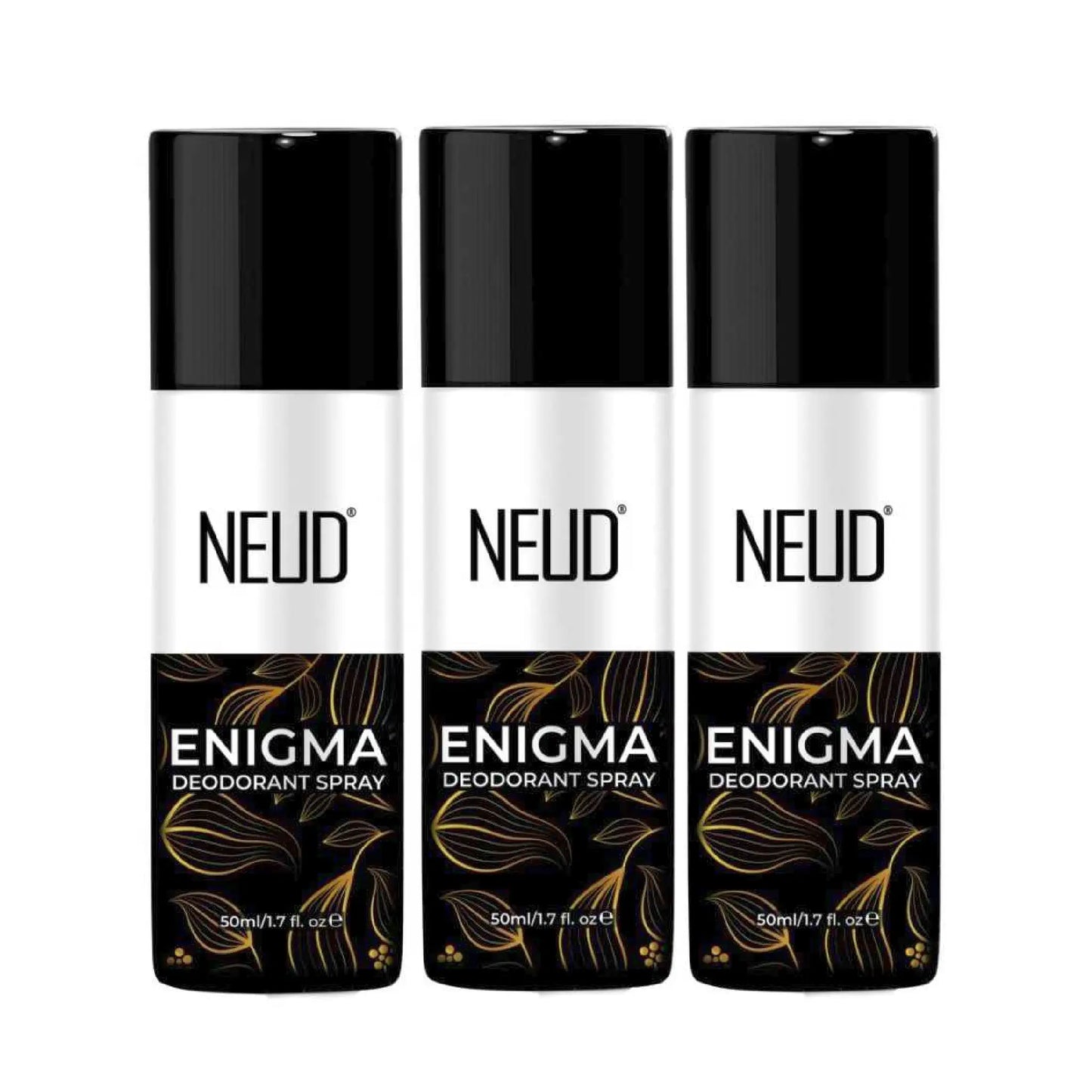 NEUD ENIGMA Unisex Deodorant Perfumed Body Spray for 24-Hour Odor Protection - 3x50ml Pack