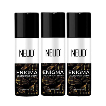 NEUD ENIGMA Unisex Deodorant Perfumed Body Spray for 24-Hour Odor Protection - 3x50ml Pack