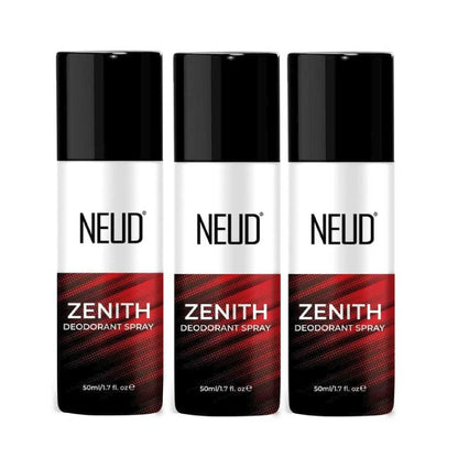 NEUD ZENITH Unisex Deodorant Perfumed Body Spray For 24-Hour Odor Protection - 3x50ml Pack