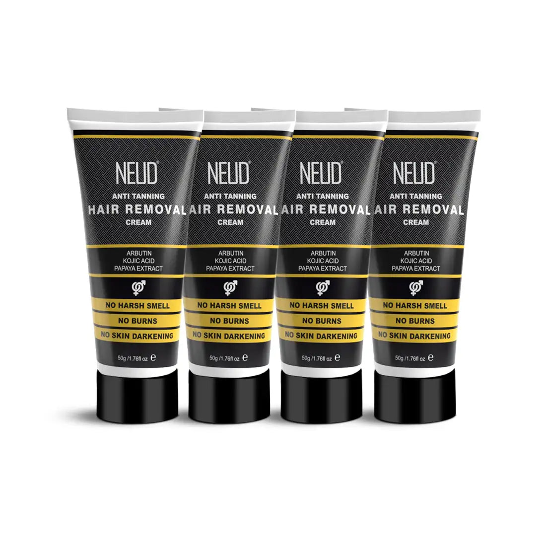 Buy 4 Packs NEUD Anti-Tanning Hair Removal Cream With Kojic Acid, Arbutin and Papaya - everteen-neud-com