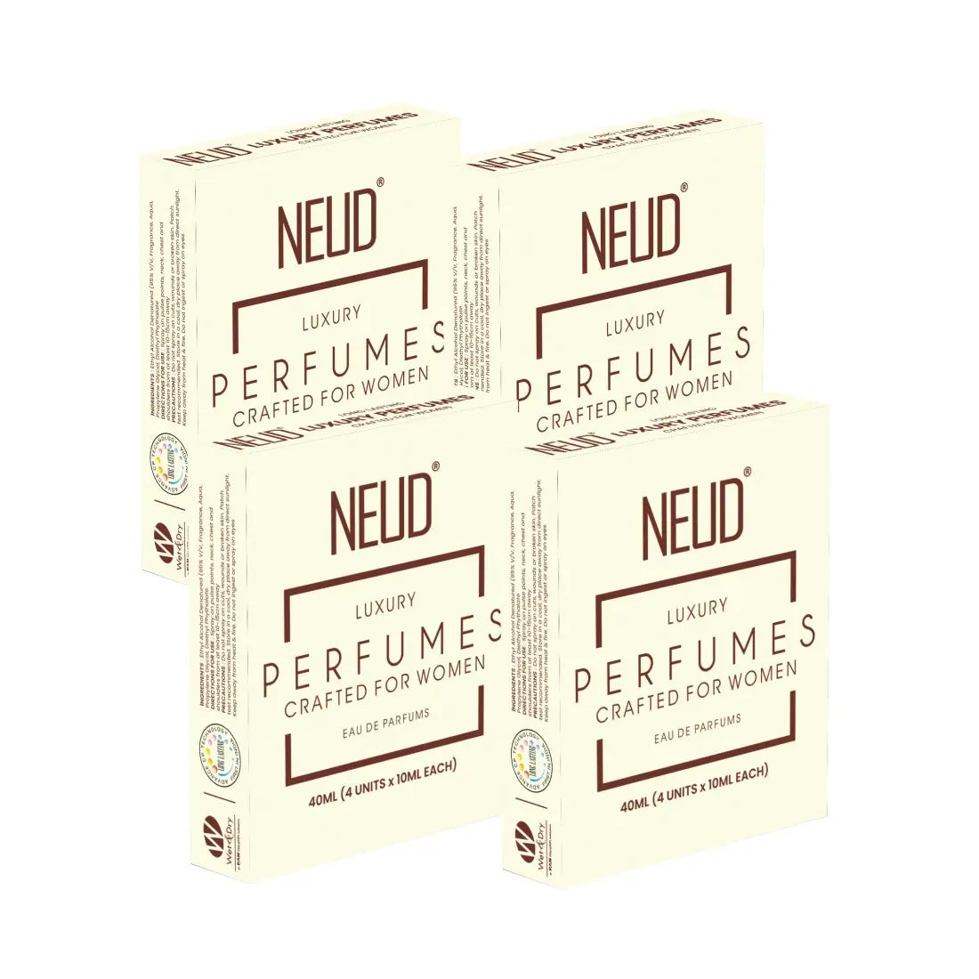 Buy 4 Packs NEUD Luxury Pocket Perfume Gift Set 4x10ml for Women - Long Lasting Eau de Parfum - everteen-neud.com