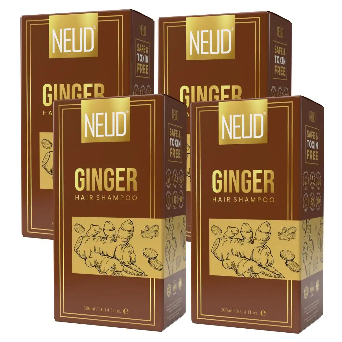 Buy 4 Packs NEUD Ginger Hair Shampoo 300ml for Men and Women - everteen-neud.com