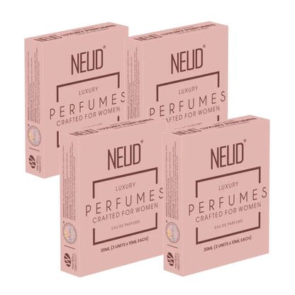 Buy 4 Sets NEUD Luxury Pocket Perfume Gift Set for Women - Long Lasting Eau de Parfum (Fruity, Rose, Musk Fragrance) - 3x10ml - everteen-neud.com