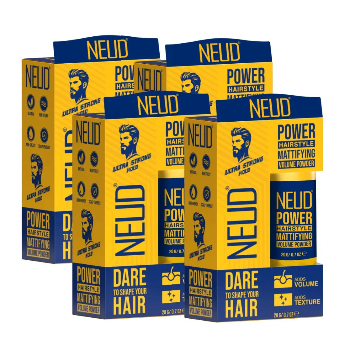 Buy 4 Packs NEUD Power Hairstyle Mattifying Volume Powder Wax 20g  enriched with Aloe Vera and Argan Oil - everteen-neud.com