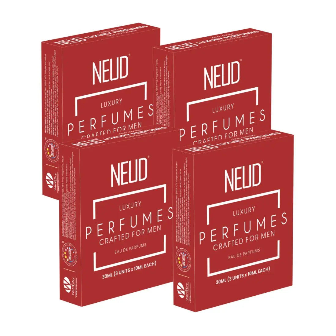 Buy 4 Packs NEUD Luxury Pocket Perfume 3x10ml Gift Set for Men - Long Lasting Eau de Parfum - everteen-neud.com