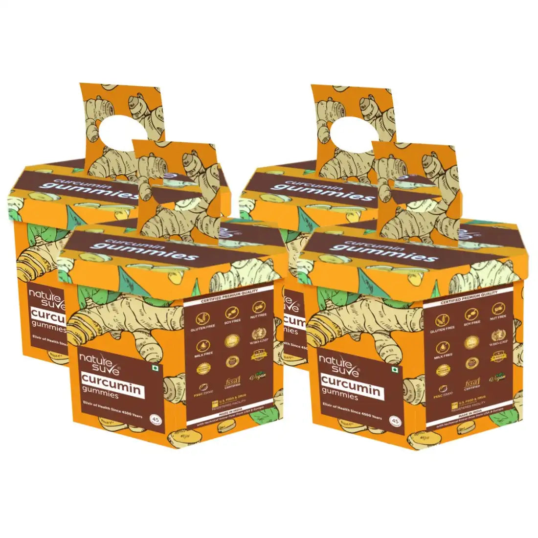 Buy 4 Packs Nature Sure Curcumin Daily Gummies For Good Health 45 Pieces - everteen-neud.com