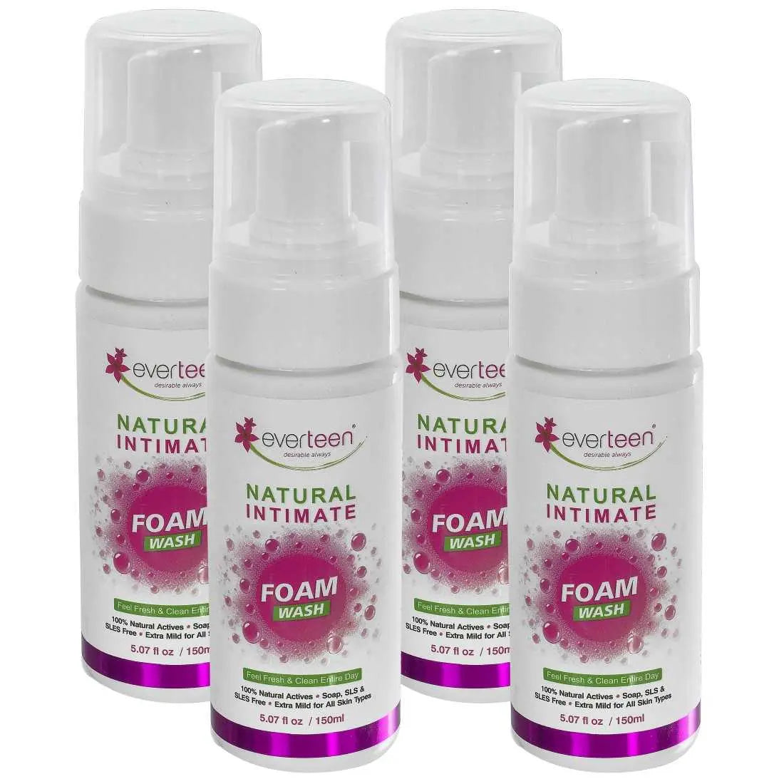 Buy 4 Packs everteen Natural Intimate Foam Wash 150ml for Women - everteen-neud.com