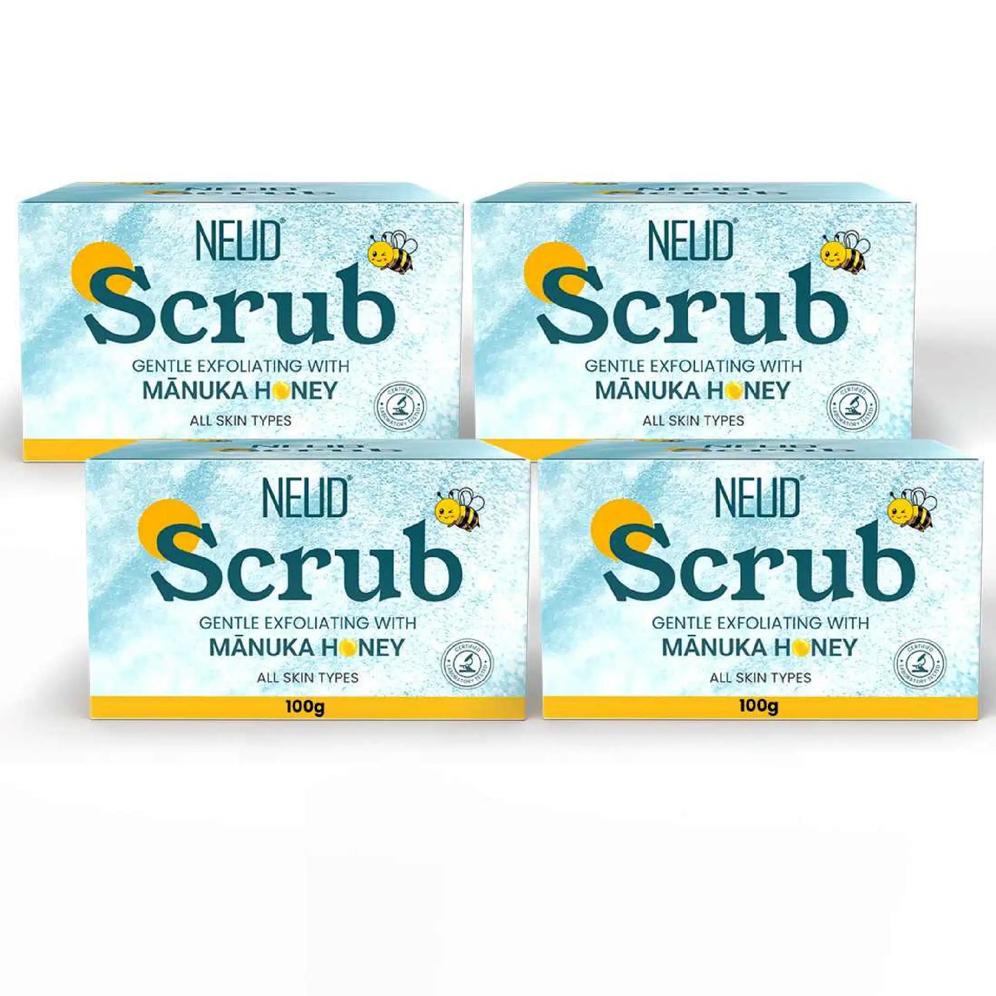 NEUD Manuka Honey Scrub 4x100g – Kojic Acid, Alpha Arbutin and Manuka Honey