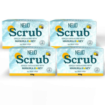 NEUD Manuka Honey Scrub 4x100g – Kojic Acid, Alpha Arbutin and Manuka Honey