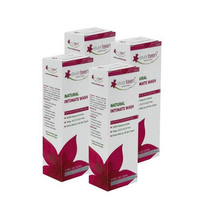 everteen Natural Intimate Wash for Feminine Hygiene in Women - 4x105ml Pack