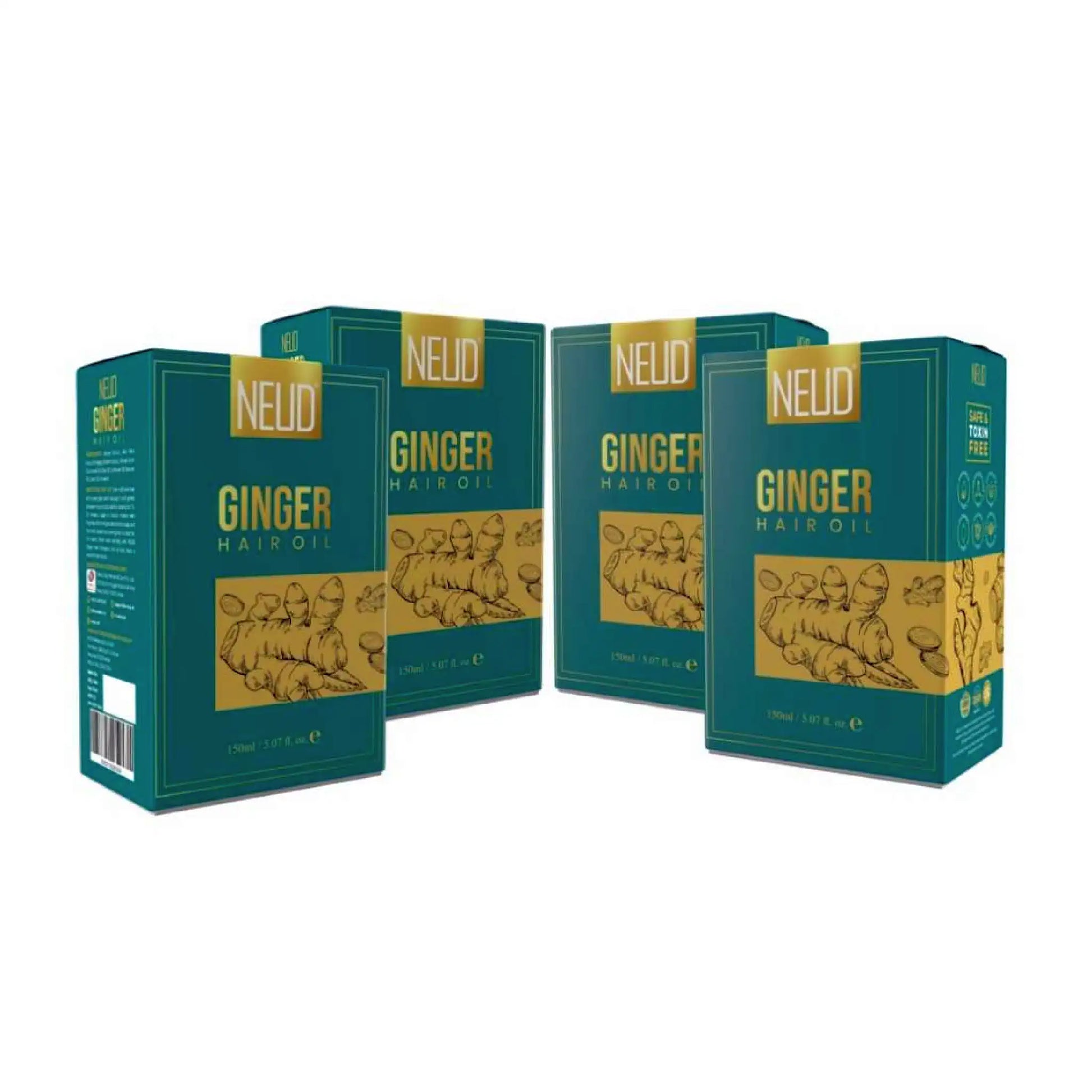 NEUD Ginger Hair Oil 4x150ml – Natural Hair Color Support with Zinc, Phosphorus and Vitamin C