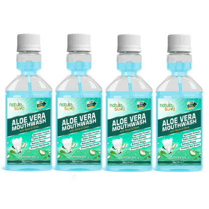 Nature Sure Aloe Vera Mouthwash 4x150ml – Neem, Clove and Aloe Vera Oral Care